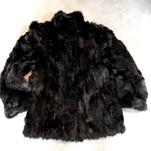 Rabbit fur jacket. Black. Large. Vintage